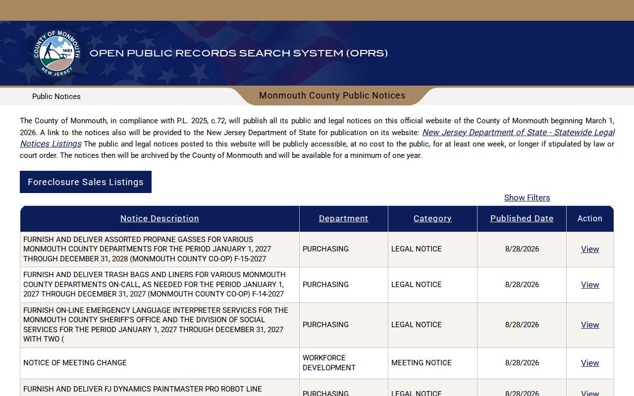 Marlboro residents directory reference for Monmouth County public notices archive