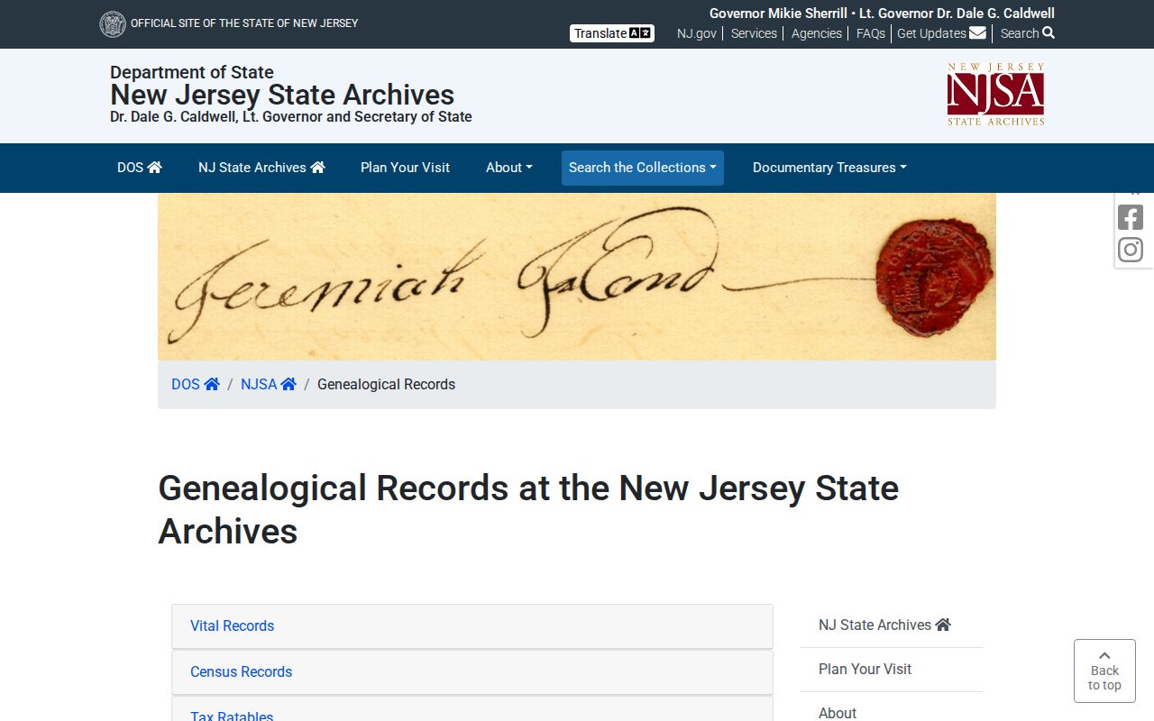 Marlboro residents directory reference for New Jersey State Archives genealogy collections