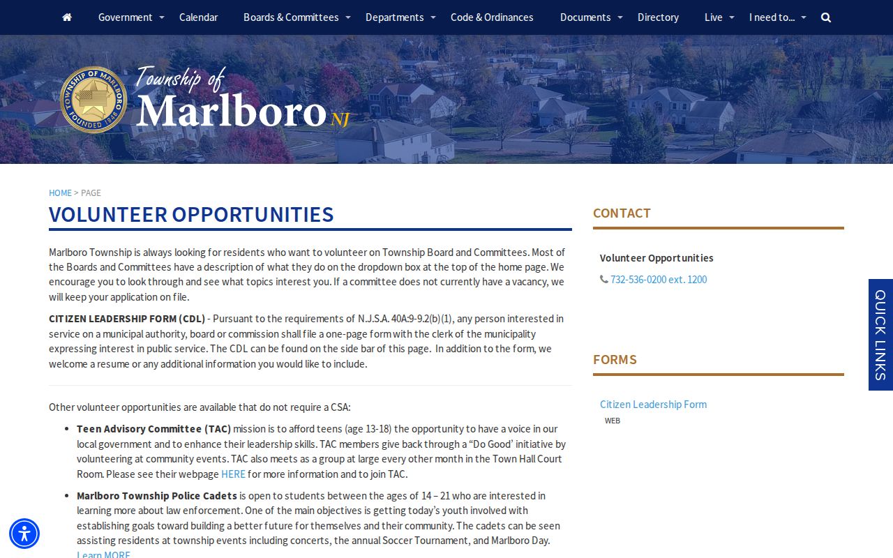 Marlboro neighbors view of the township volunteer opportunities source